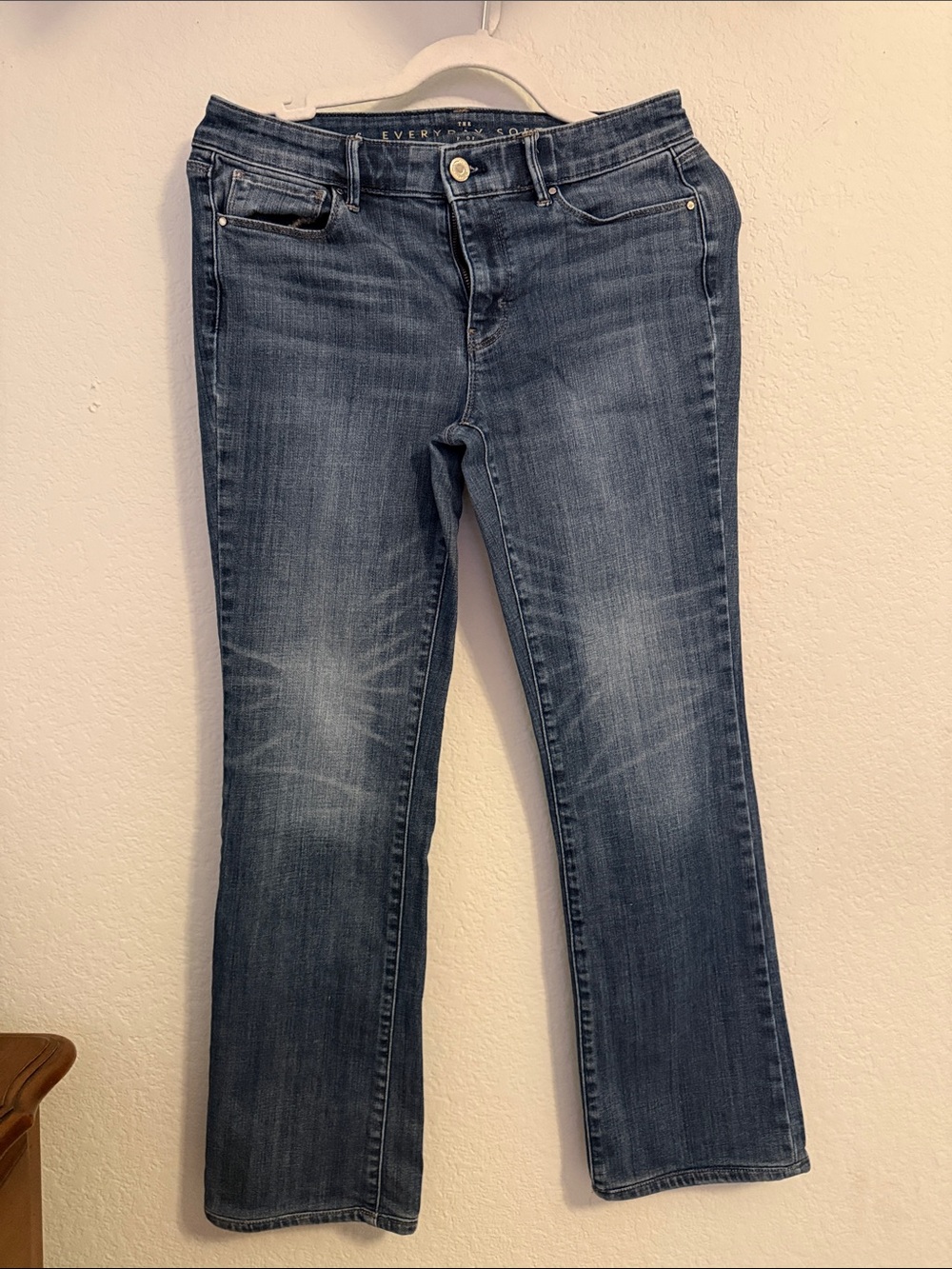 White House Black Market Women's Boot Cut Jeans in Blue Wash